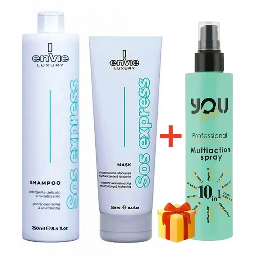 Envie Luxury Sos Express Kit Набір для відновлення волосся (шампунь+маска+подарунок) 2x250 мл.