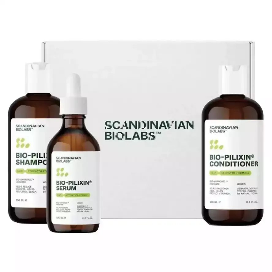 Scandinavian Biolabs Bio-Pilixin Women Set Набір для росту волосся у жінок (шампунь+кондиціонер+сироватка) 250/250/100 мл.