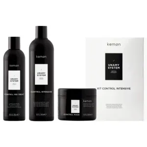 Kemon Kit Unamy Control Intensive Набір для напівперманентного випрямлення натурального волосся 250/400/500 мл.