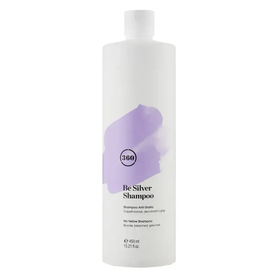 360 Hair Professional Be Silver No Yellow Shampoo Шампунь для волосся Сріблястий блонд з антижовтим ефектом