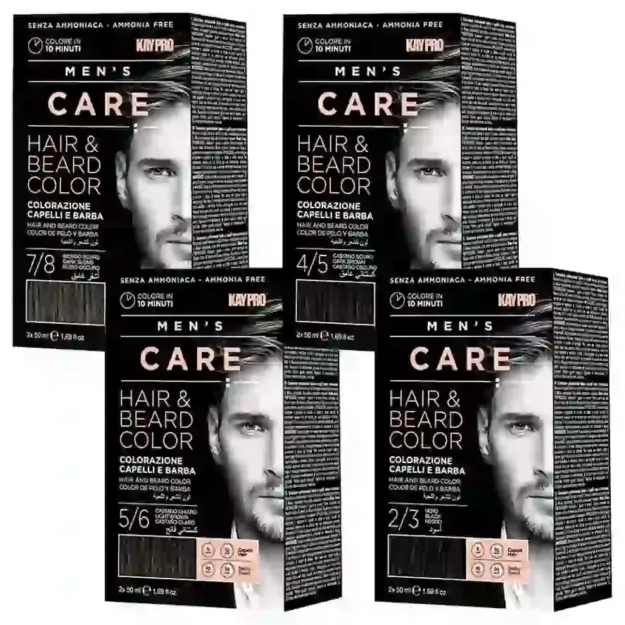 KayPro Men’s Care Hair & Beard Color Kit Набір для фарбування волосся та бороди 50/50 мл.