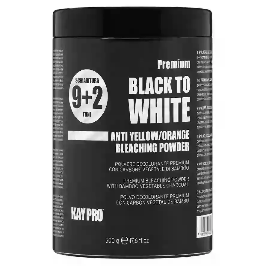 Black to White 9+2 Anti Yellow Orange Bleaching Powder Осветляющая пудра до 11 тона 500 гр.